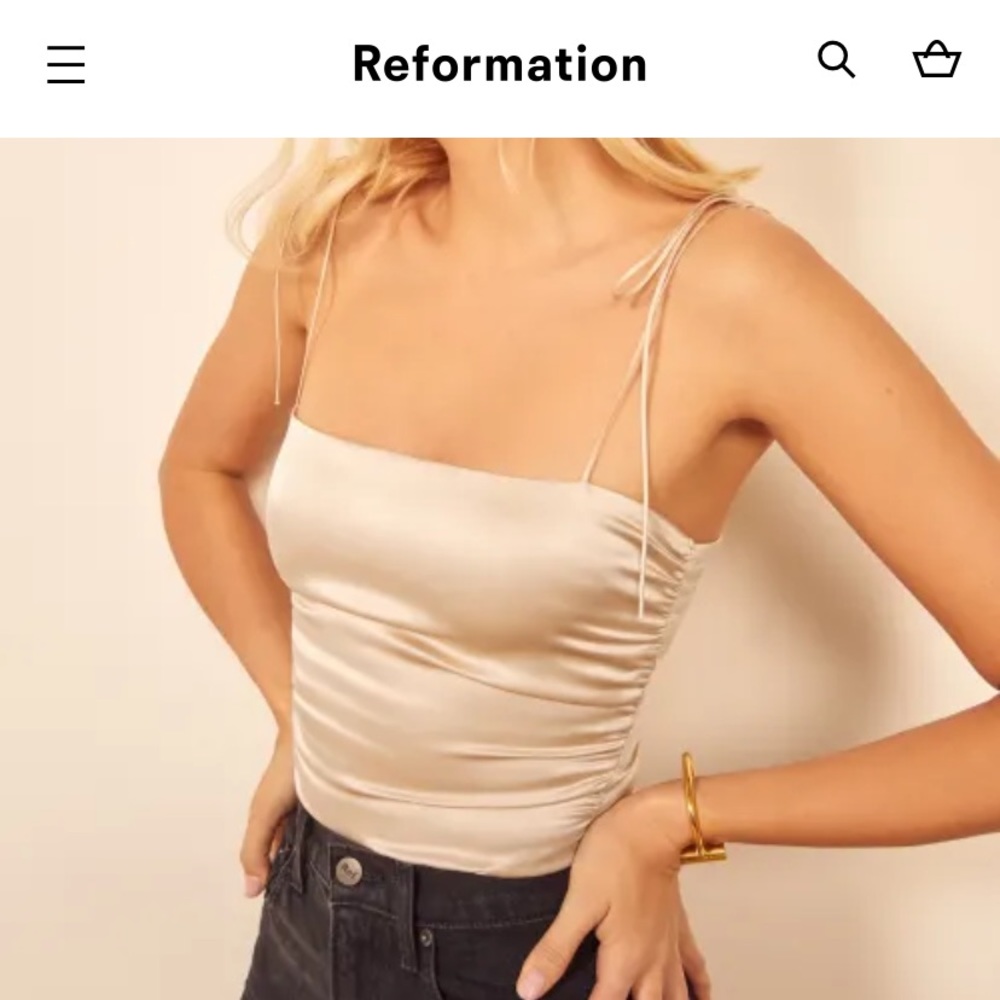 Reformation Lucrezia Silk Top